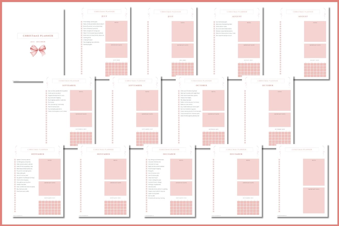 Six Month Christmas Planner