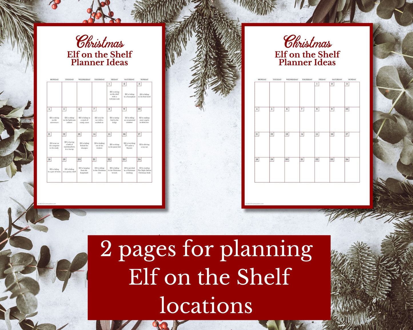 Elf on the Shelf Planner