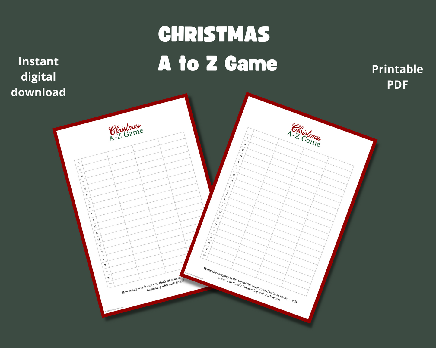 Christmas A-Z Game