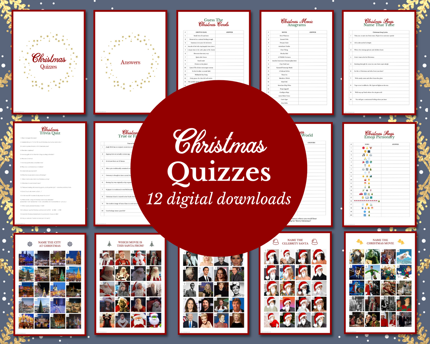 Christmas Quizzes Bundle | 31 pages | including 5 Christmas picture quizzes
