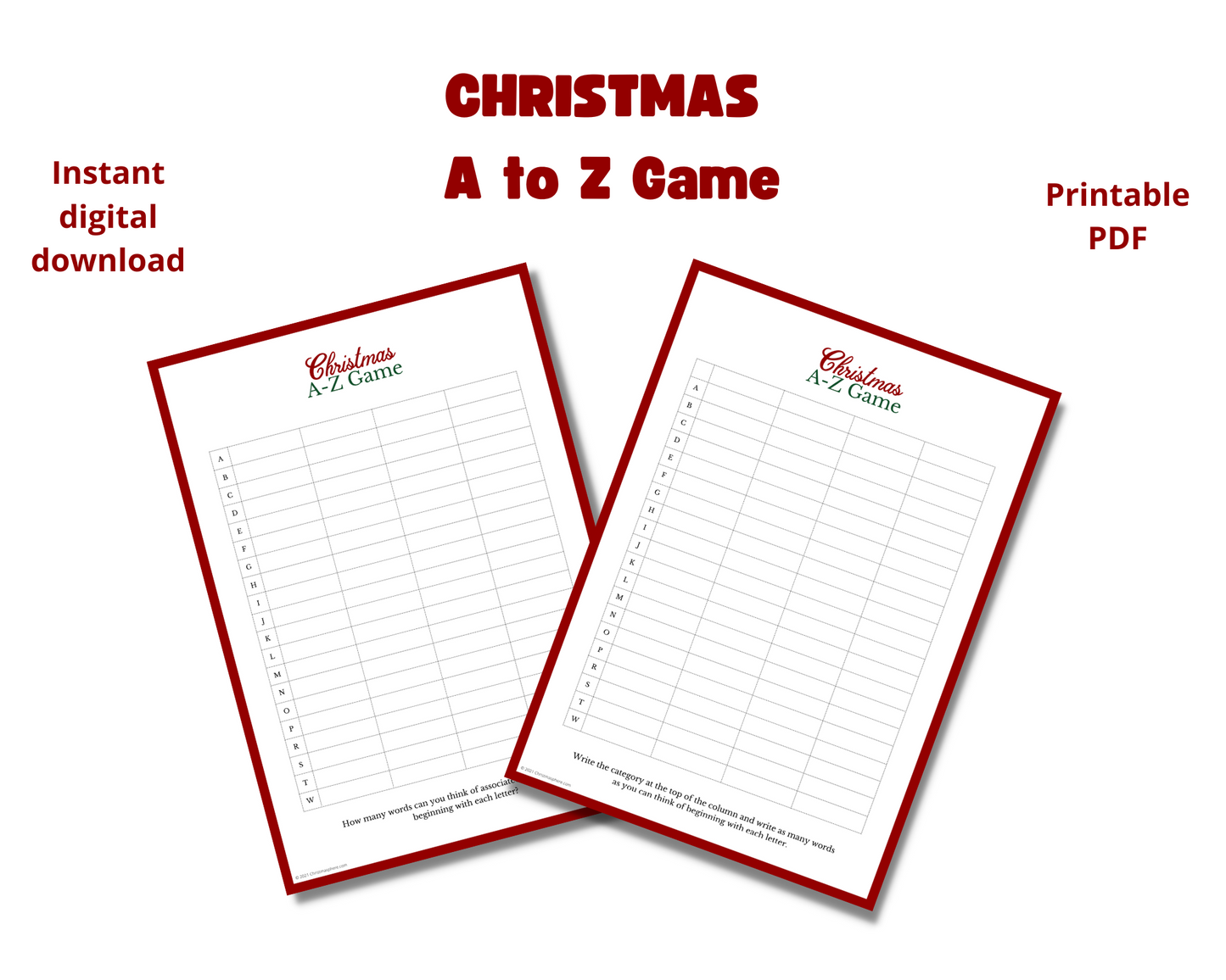 Christmas A-Z Game