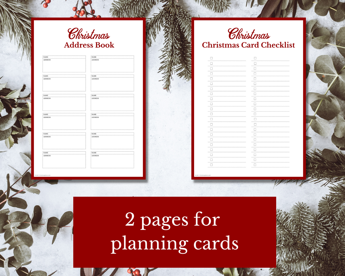 Christmas CARDS Organiser