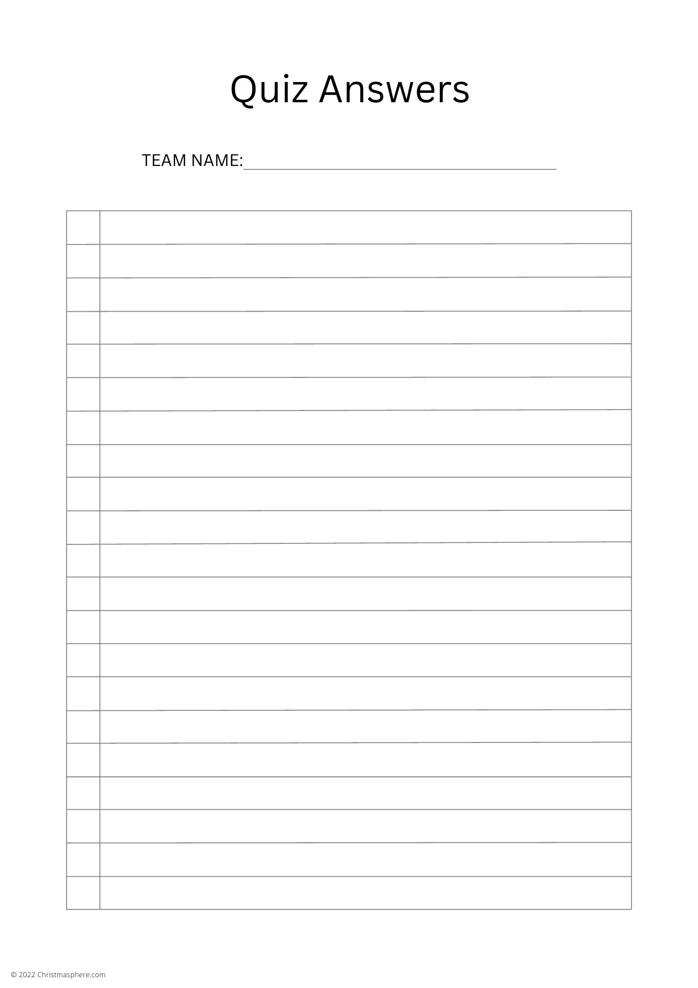 Quiz Answer Sheet Bundle | 5 Designs