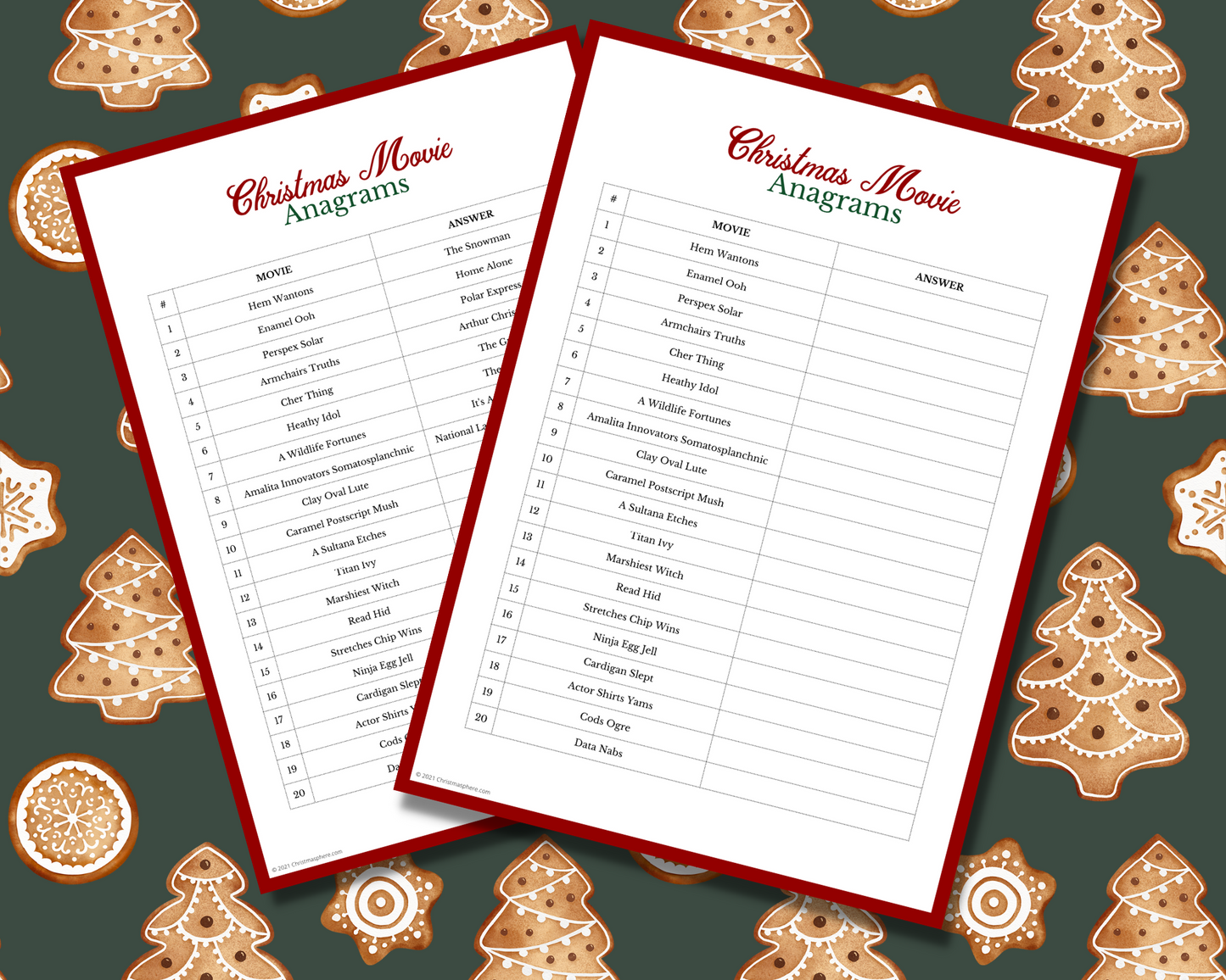 Christmas Movie Anagrams Quiz