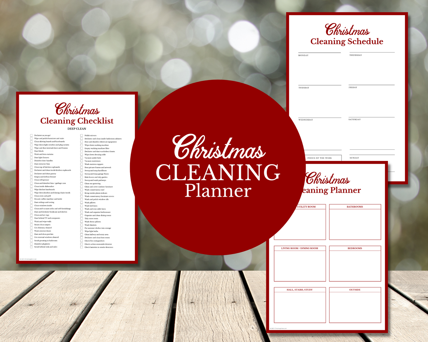 Christmas CLEANING planner | Deep Clean Checklist | Cleaning Schedule