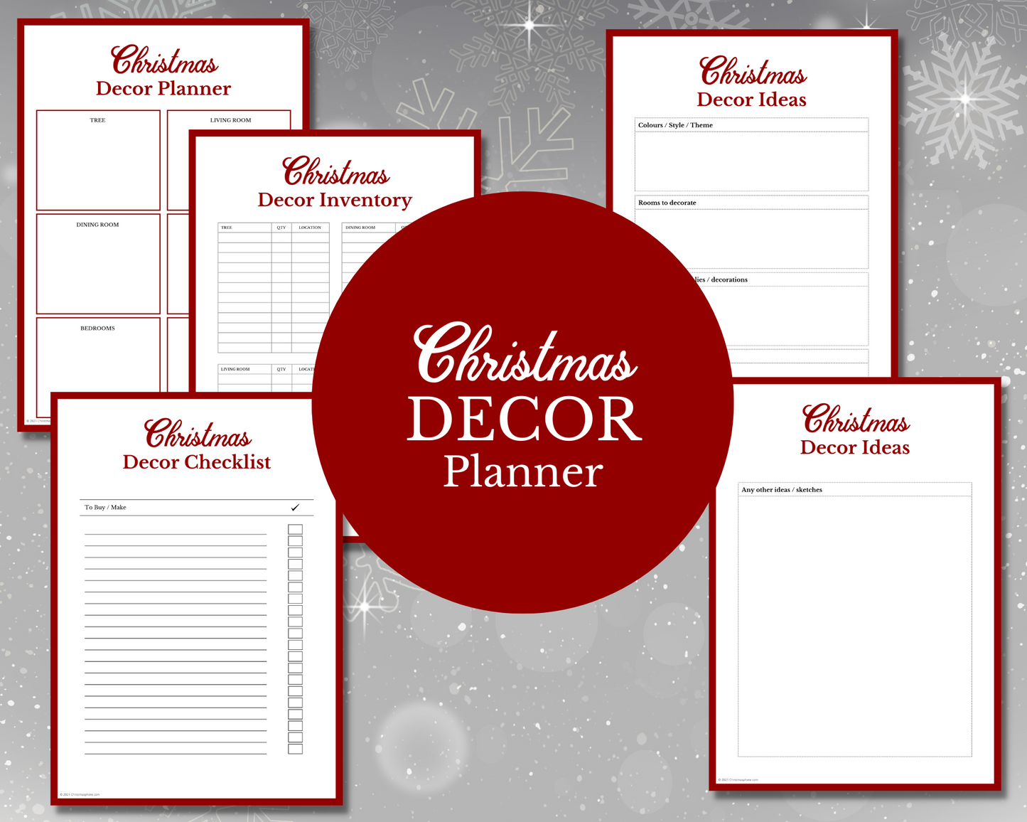 Christmas DECOR planner | Festive Decorations Organiser | Decor Inventory