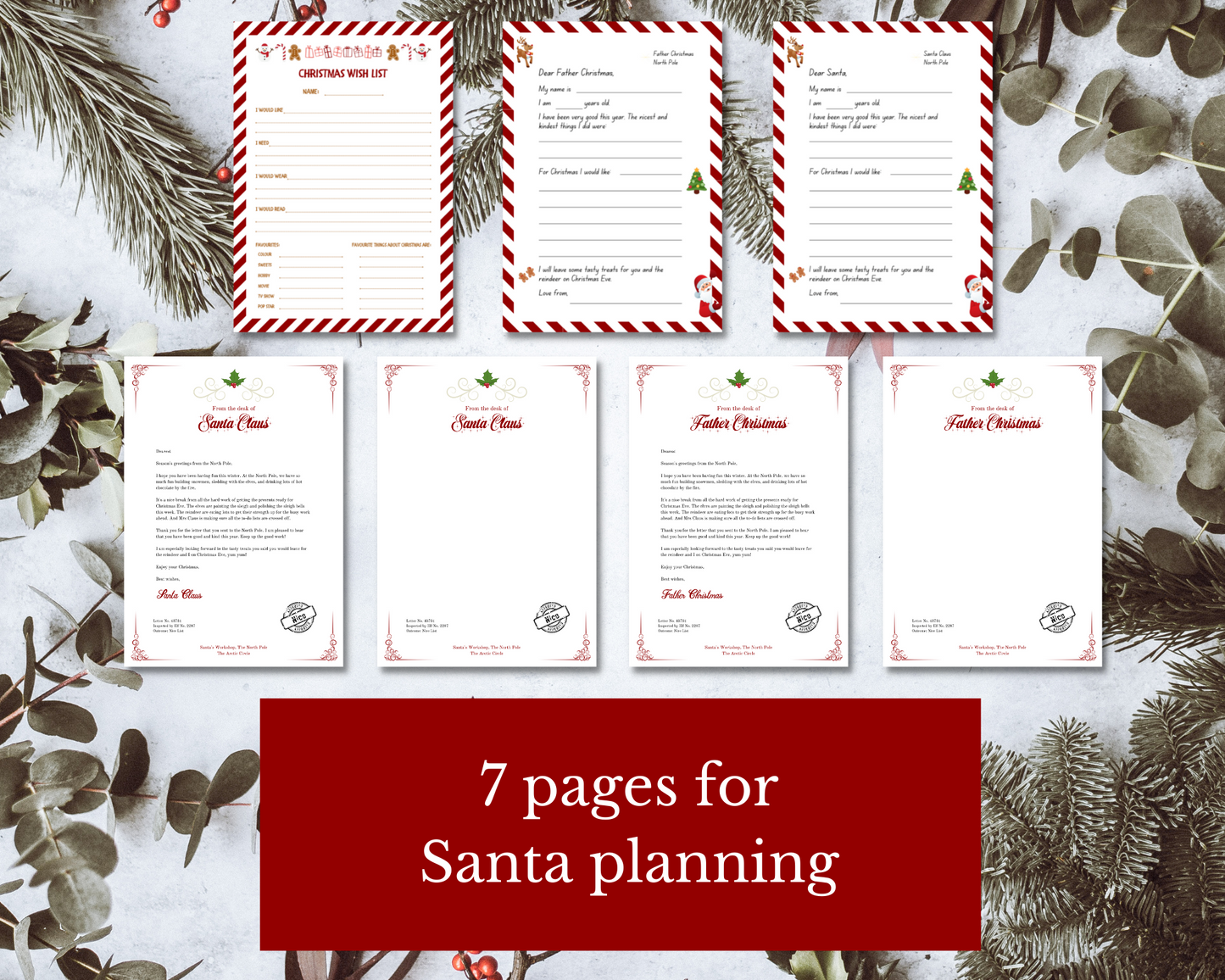 SANTA and FATHER CHRISTMAS Bundle | Children's Wishlist | Letter to Santa | Letter from the Desk of Santa