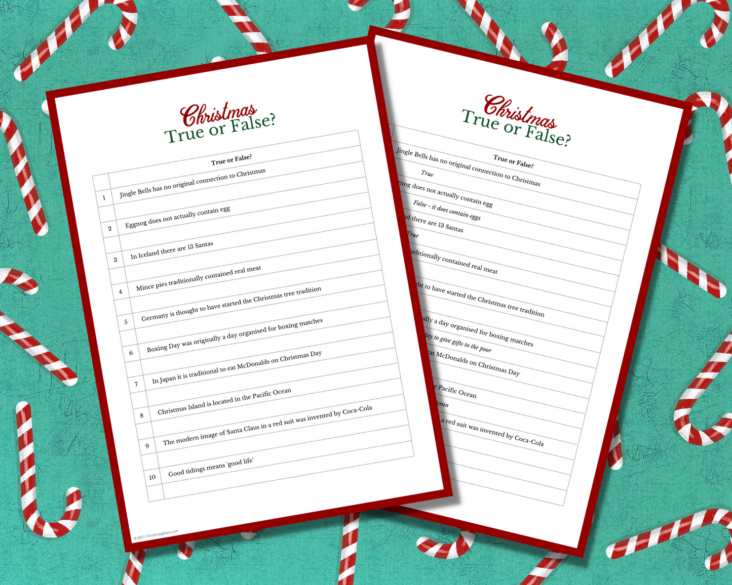 Christmas True or False Quiz
