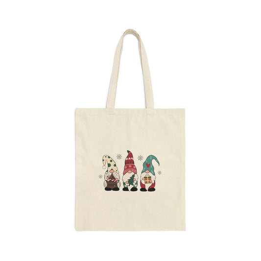 Christmas Gonks / Christmas Gnomes - Christmas Tote Bag - Cotton Canvas Tote Bag