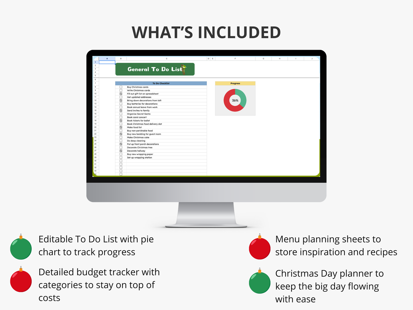 Christmas Planner Spreadsheet