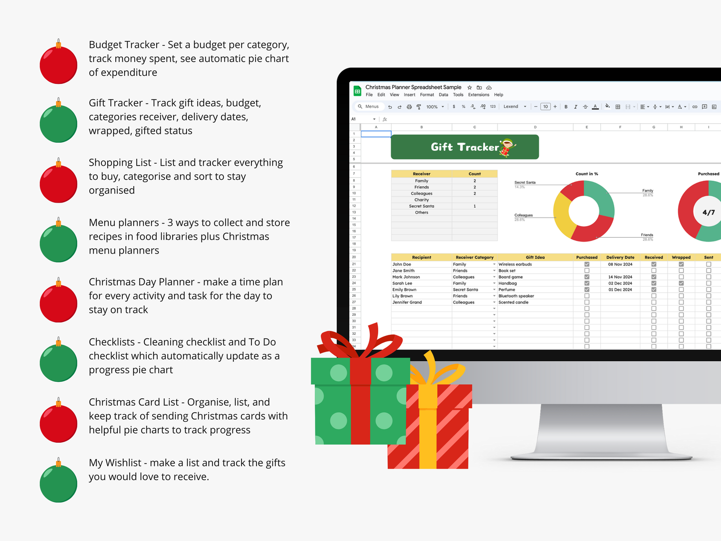 Christmas Planner Spreadsheet