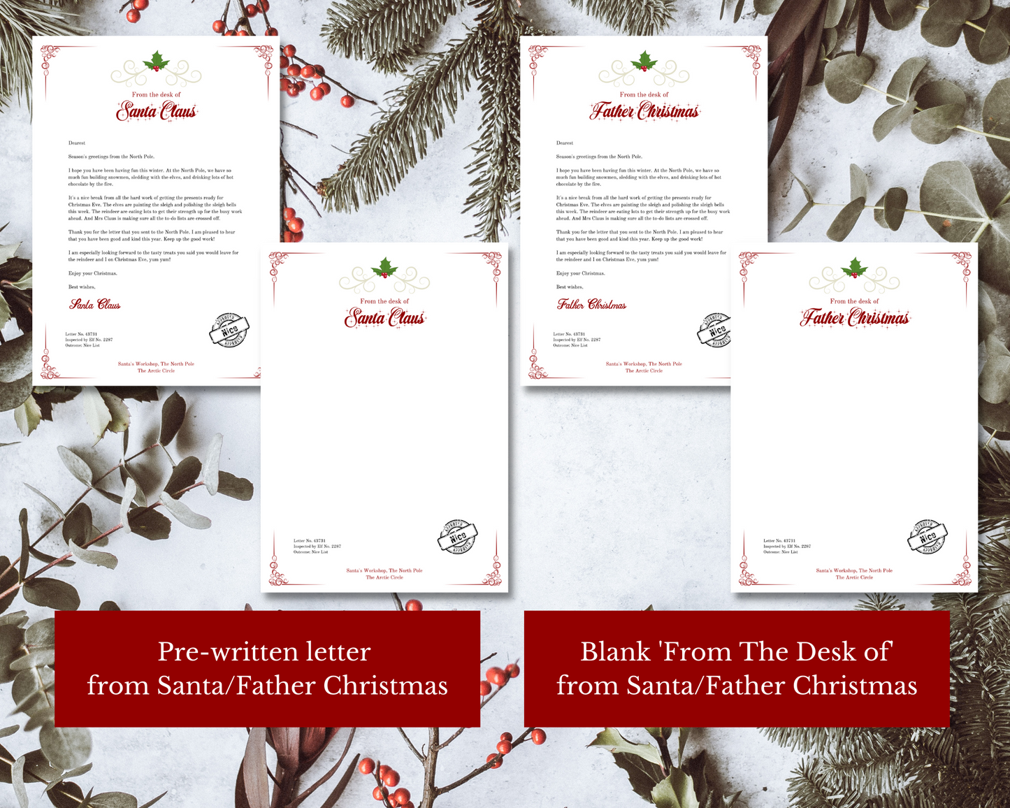 SANTA and FATHER CHRISTMAS Bundle | Children's Wishlist | Letter to Santa | Letter from the Desk of Santa