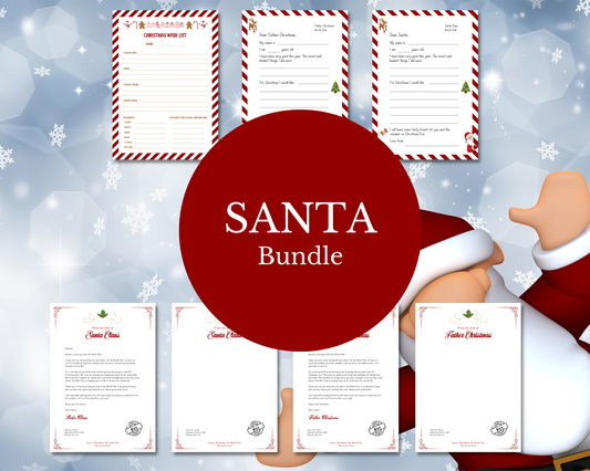 SANTA and FATHER CHRISTMAS Bundle | Children's Wishlist | Letter to Santa | Letter from the Desk of Santa