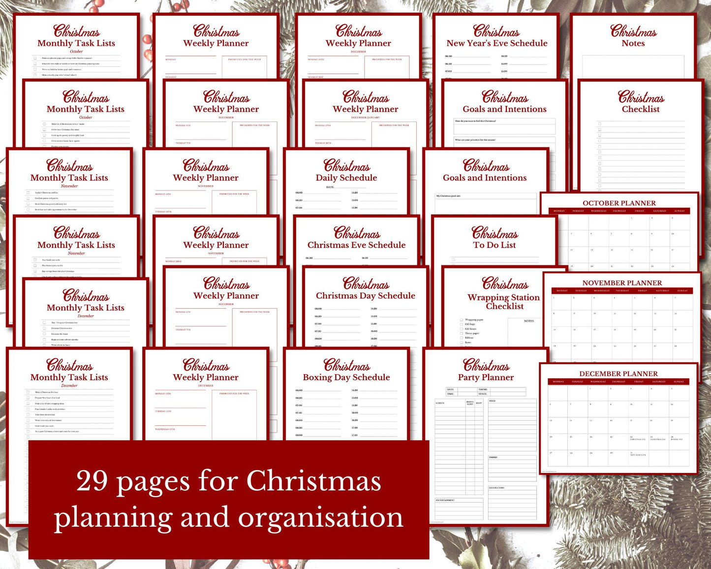 Christmas ORGANISATION Planner | 29 pages