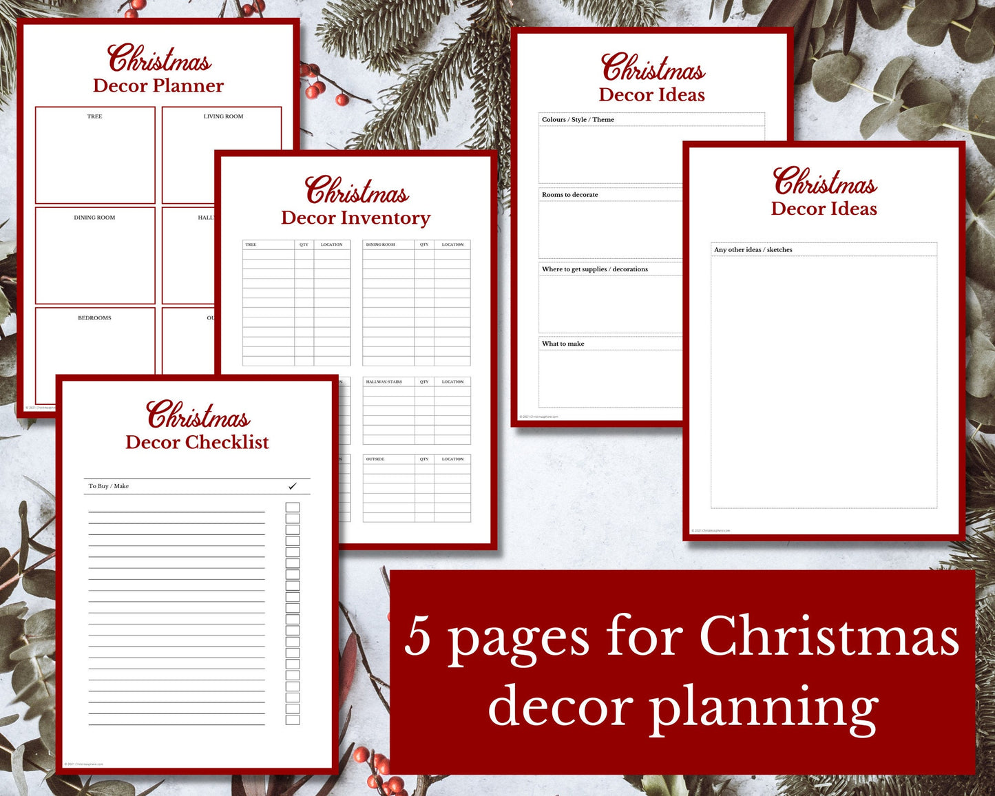 Christmas DECOR planner | Festive Decorations Organiser | Decor Inventory